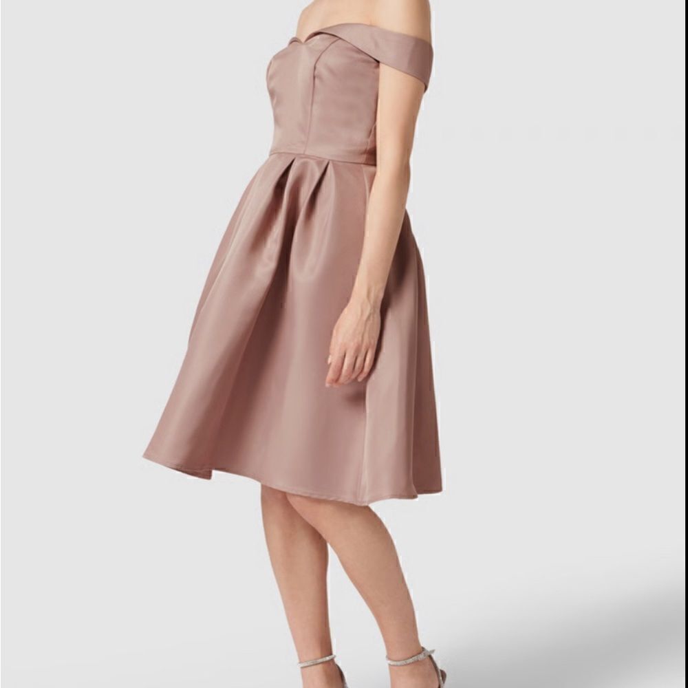 NWT Chi Chi London Curve lilac fold shoulder strap midi dress size US14 UK18